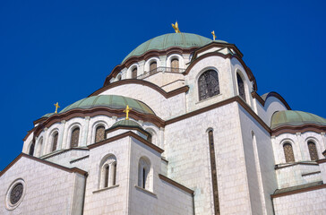 Fototapeta na wymiar Saint Sava church, one of the biggest Orthodox Christian churches in the world in Belgrade, capital of Serbia