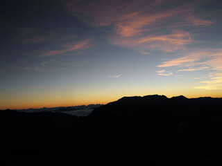 sunrise over the mountains in Taiwan