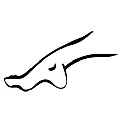 Minimal icon of low leg in line style