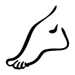 Minimal icon of low leg in line style