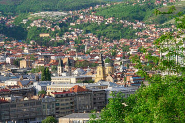 Fototapeta na wymiar Sarajevo cityscape - Sarajevo, the capital city of Bosnia and Herzegovina