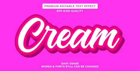 Editable text effect cream