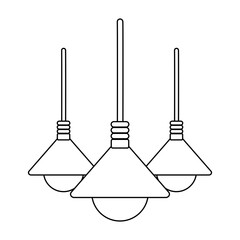 Naklejka premium ceiling lamps bulb lights decoration isolated design white background line style