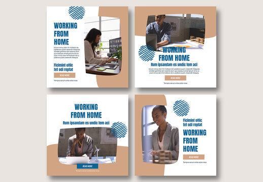 Work from Home Social Media Layout
