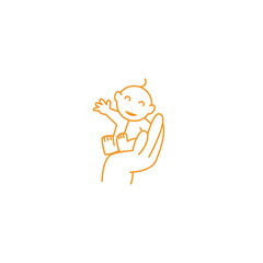 creative  baby logo outline illustration with color design vector template