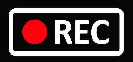 Framed recording sign Mobile home video camera viewfinder Overlay film Fun live rec Vector funny player Full hd format of frame template lines Funny camera frames Line app focusing screen flat panel