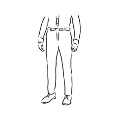 technical sketch of trousers, classic trousers, vector sketch illustration
