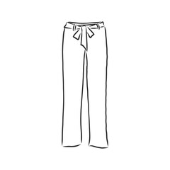 technical sketch of trousers, classic trousers, vector sketch illustration