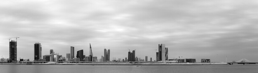 MANAMA, BAHRAIN - DECEMBER 13: Panoramic view of Bahrain skyline with iconic buildings on December 13, 2019, Manama, Bahrain