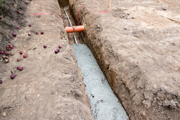 Foundations for the family house under construction