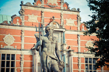 Obraz premium Copenhagen, Denmark - Neptune statue