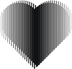 Love Brush Stroke Heart . Vector 