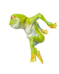 Fototapeta premium frog cartoon on side jump
