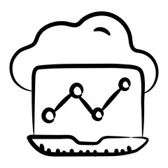 
A vector art of cloud network, cloud technology in editable style 
