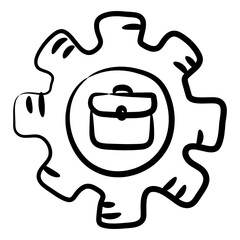 
An icon design of business setting, line hand drawn vector style 
