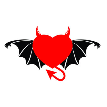 devil horns and tail logo design