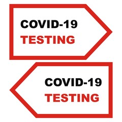 Covid-19 testing, arrow, vector information icon