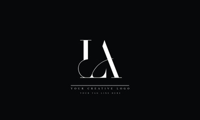 LA, AL, L, A, Letter Logo Design with Creative Modern Trendy Typography - obrazy, fototapety, plakaty