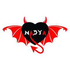 red devil heart logo design