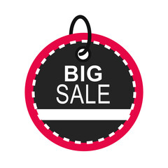 black friday, big sale round tag sticker event price icon flat style