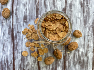Oatmeal in a glass jar