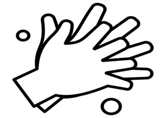 Hand hygiene line icon. Simple Minimal Pictogram. Personal hygiene, disease prevention and health care hand washing.