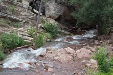 Water cascading over rocks
