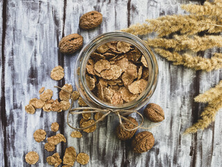 Oatmeal in a glass jar