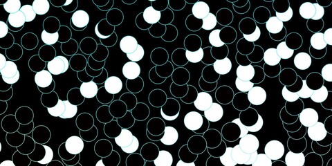 Dark Blue, Green vector texture with disks. Illustration with set of shining colorful abstract spheres. Design for your commercials.