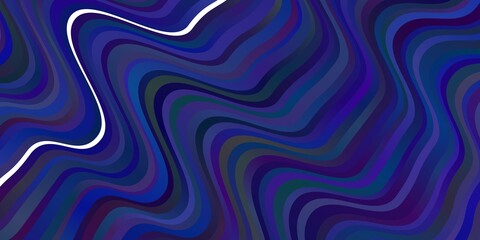 Dark BLUE vector background with curved lines.