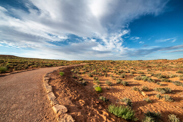 Naklejka premium Red rough road of Arizona, USA