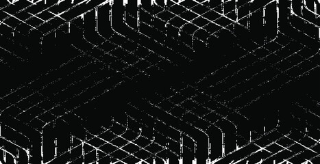 Rough texture. Broken plaster wall effect. Grunge worn damask pattern design. Distressed fabric texture. Overlay texture design. Vector illustration. Eps10.