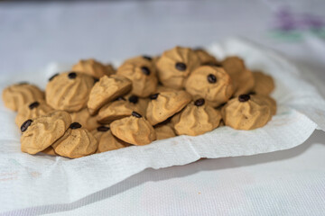 Italian coffee biscuits. Prepared at home.