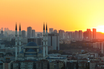 Fototapeta na wymiar Ankara the capital city of Turkey during sunset - Ankara, Turkey