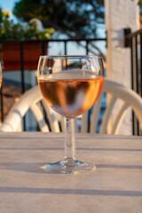 Drinking of local rose wine in summer Provence, France