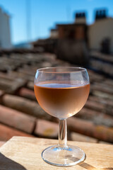 Drinking of local rose wine in summer Provence, France