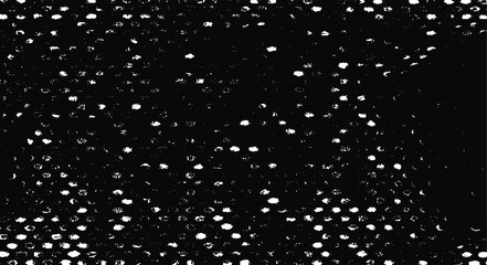 Rough, irregular texture composed of monochrome geometric elements. Overlay distressed grunge background. Abstract vector illustration. Isolated on white background. EPS10