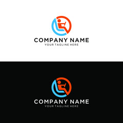 Driving school, hands on the wheel with road signs, logo design. Training, vehicle, transport and transportation, vector design and illustration