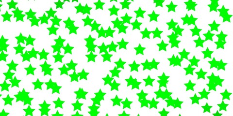 Light Green vector template with neon stars. Blur decorative design in simple style with stars. Design for your business promotion.