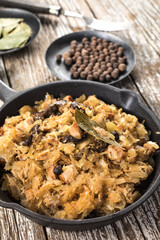 Bigos, a traditional Polish dish with cabbage.
