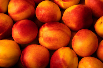 fresh nectarines close up in different light
