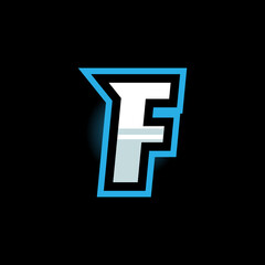 Obraz premium F Letter Gaming Esport Logo Design Template Inspiration