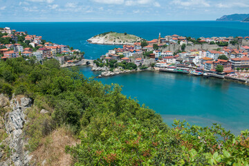 Fototapeta premium Amasra cityscape - Amasra is a small sea resort town in Bartin - Blacksea region / Turkey