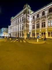 Vienna State Opera at night, Vienna, Austria