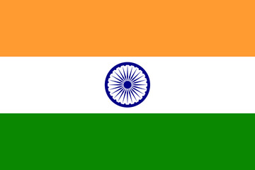 National flag of the India. The main symbol of an independent country. Flag of India. An attribute of the large size of a democratic state. Flag of India illustration.