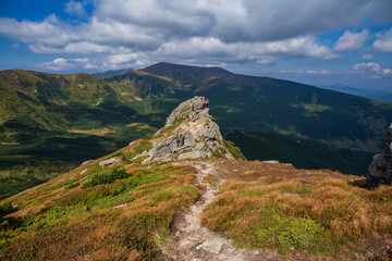 Beautiful landscape in the high carpathians. autumn in the mountains.