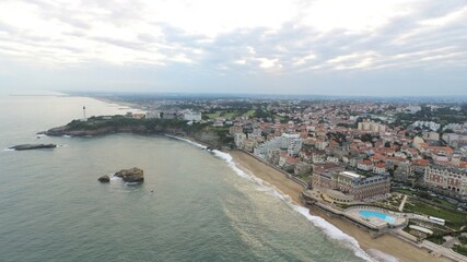 Fototapeta na wymiar Aerial view of beach in Spain. Drone Photo