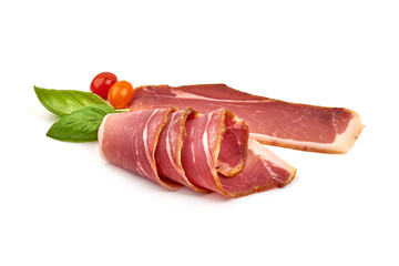 Jamon, jerked meat, isolated on white background