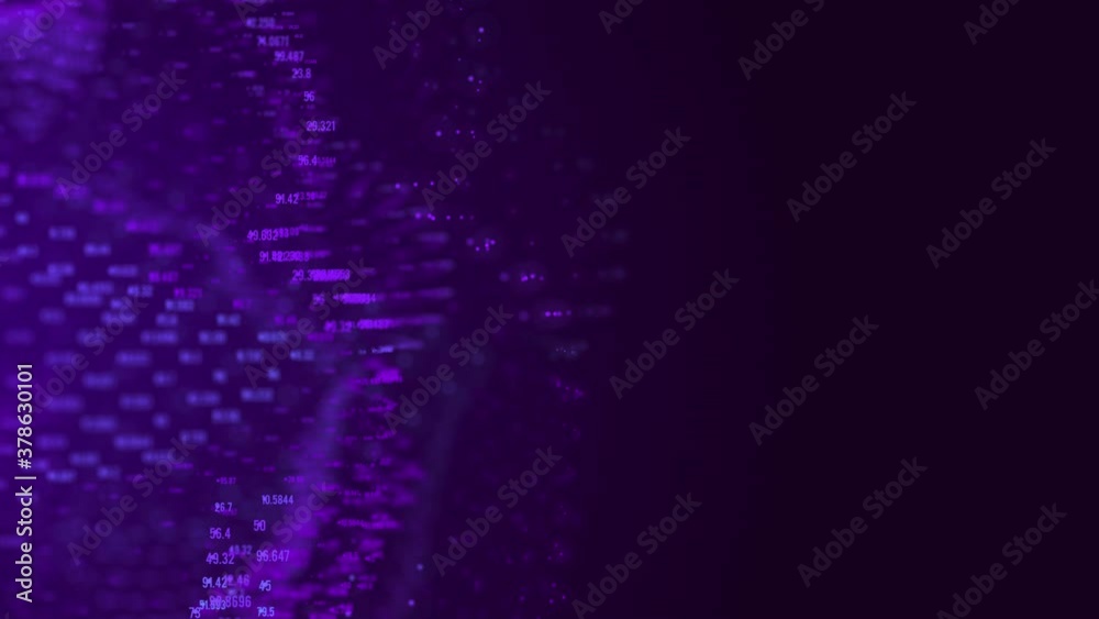 Poster abstract moving colorful big data cloud. information visualization. social network, financial analys