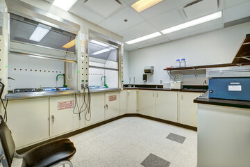 Fototapeta na wymiar Biochemical laboratory with production line, office and warehouse